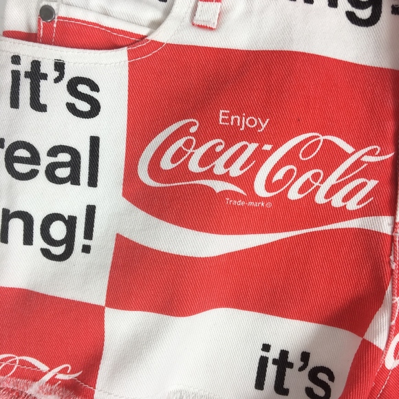 NWT Coca Cola Shorts Small Medium High Waist - Picture 2 of 5